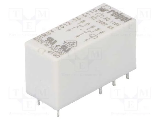 Relé: Eletromagnético, Dpdt, Ubobina: 110vac, 8a, 8a/250vac, Pcb