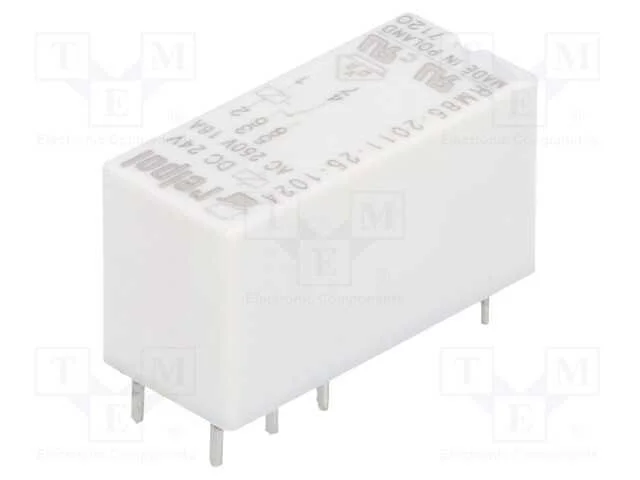 Relé: Eletromagnético, Spdt, Ubobina : 24vdc, Icontactos Max: 16a