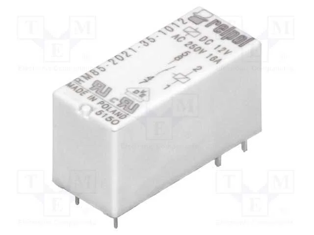 Relé: Eletromagnético, Spst-No, Ubobina : 12vdc, 16a/250vac, Pcb
