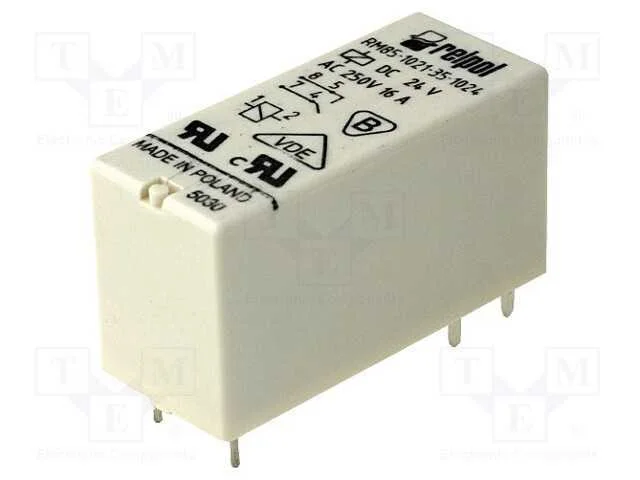 Relé: Eletromagnético, Spst-No, Ubobina : 24vdc, 16a/250vac, Pcb