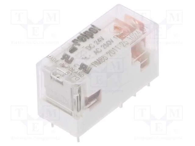 Relé: Eletromagnético, Spdt, Ubobina : 24vdc, Icontactos Max: 16a