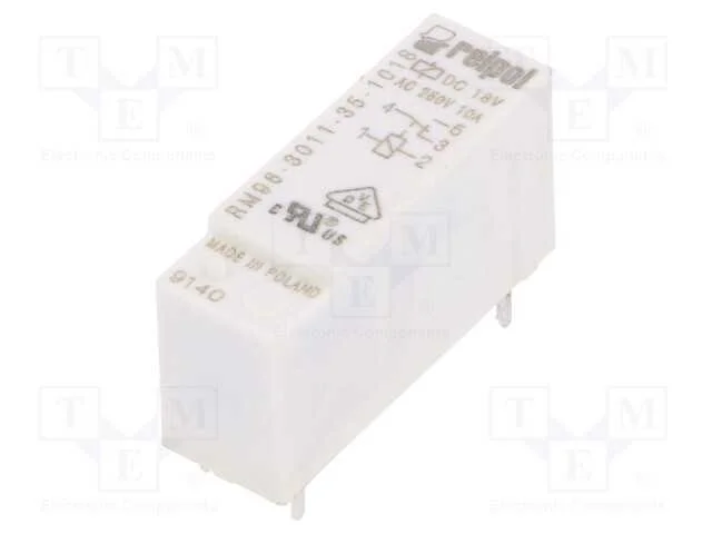 Relé: Eletromagnético, Spdt, Ubobina : 18vdc, 8a, 8a/250vac, Pcb