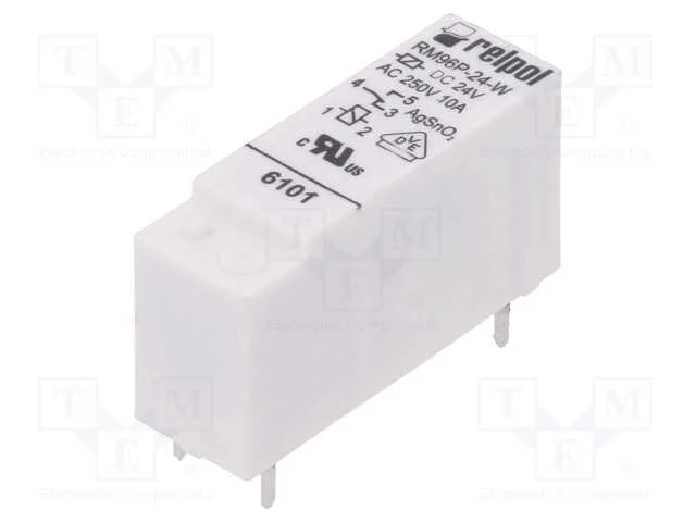 Relé: Eletromagnético, Spdt, Ubobina : 24vdc, 8a, 8a/250vac, Pcb