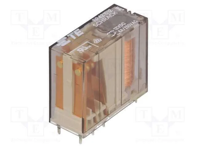 Relé: Eletromagnético, Dpdt, Ubobina : 12vdc, Icontactos Max: 8a