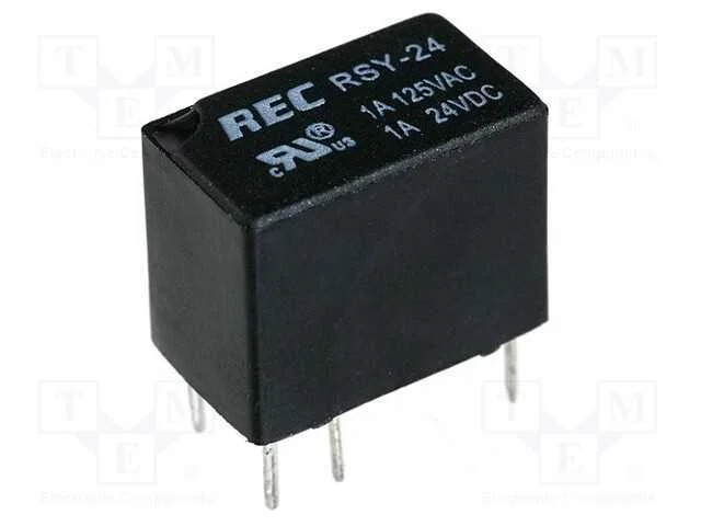 Relé: Eletromagnético, Spdt, Ubobina : 24vdc, Icontactos Max: 1a