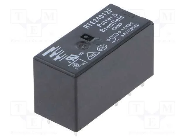 Relé: Eletromagnético, Dpdt, Ubobina : 12vdc, 8a, 8a/250vac, Pcb