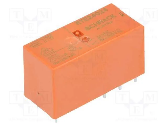 Relé: Eletromagnético, Dpdt, Ubobina : 24vdc, 8a, 8a/250vac, Pcb