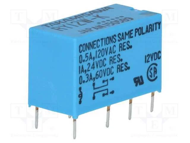 Relé: Eletromagnético, Dpdt, Ubobina : 12vdc, 1a, 0,5a/120vac, Pcb