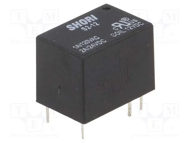 Relé: Eletromagnético, Spdt, Ubobina : 12vdc, Icontactos Max: 3a