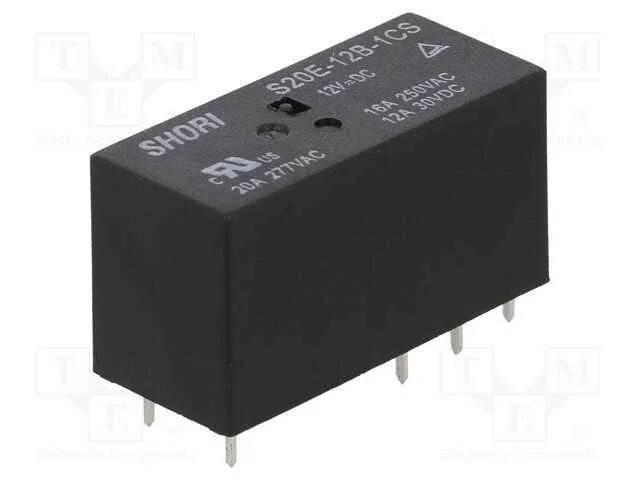 Relé: Eletromagnético, Spdt, Ubobina : 12vdc, Icontactos Max: 20a