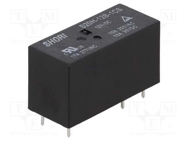 Relé: Eletromagnético, Spdt, Ubobina : 12vdc, Icontactos Max: 12a