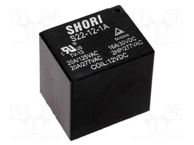 Relé: Eletromagnético, Spst-No, Ubobina : 12vdc, 17a/277vac, Pcb