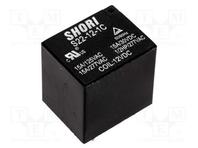 Relé: Eletromagnético, Spdt, Ubobina : 12vdc, Icontactos Max: 16a
