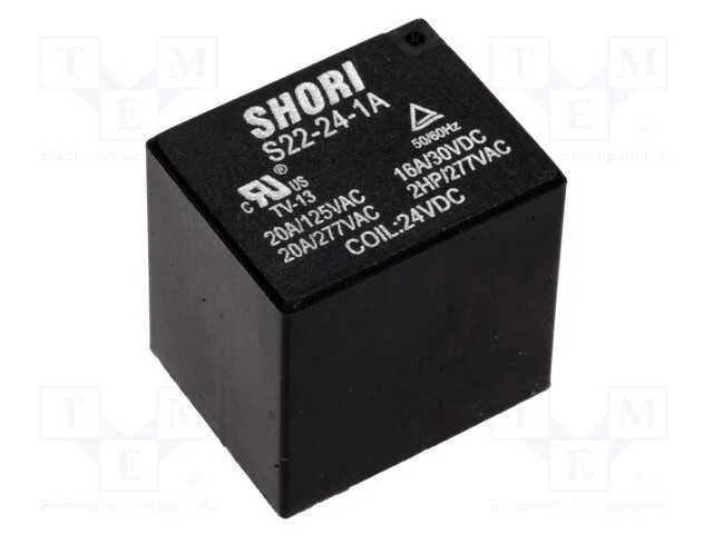 Relé: Eletromagnético, Spst-No, Ubobina : 24vdc, 17a/277vac, Pcb