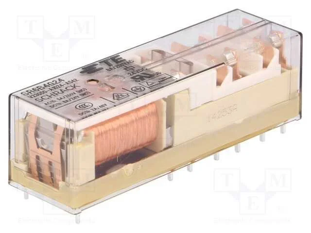 Relé: Eletromagnético, Nc X2 + No X4, Ubobina : 24vdc, 8a, Tht