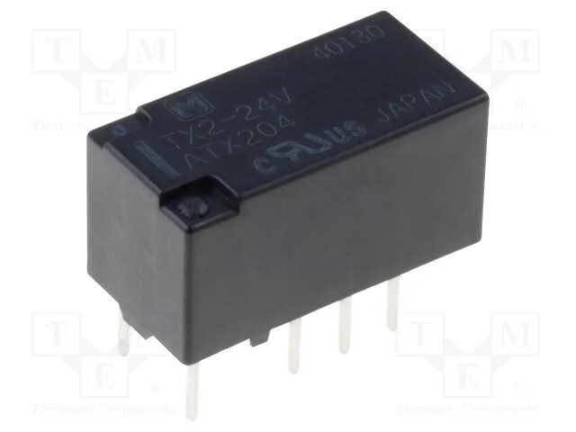 Relé: Eletromagnético, Dpdt, Ubobina : 24vdc, Icontactos Max: 2a