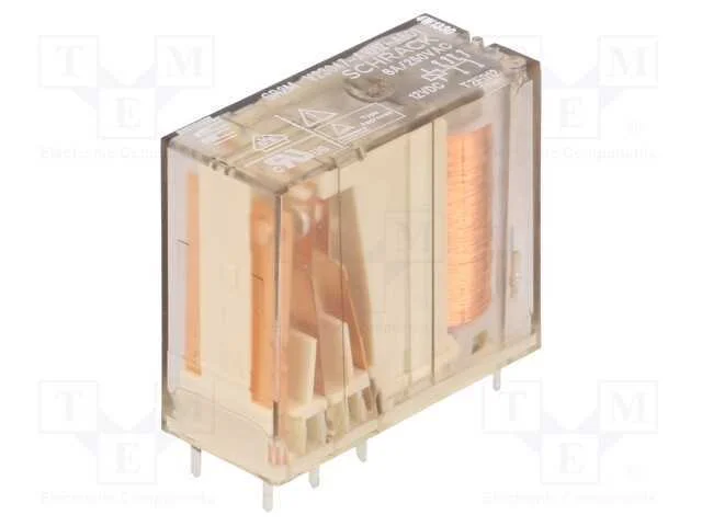 Relé: Eletromagnético, Dpdt, Ubobina : 12vdc, 6a, 6a/250vac, Pcb