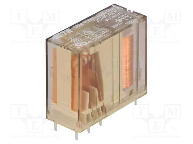 Relé: Eletromagnético, Dpdt, Ubobina : 24vdc, 6a, 6a/250vac, Pcb