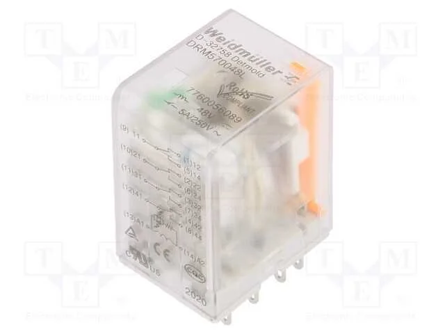 Rel&eacute;: eletromagn&eacute;tico, 4PDT, Ubobina : 48VDC, Ico.