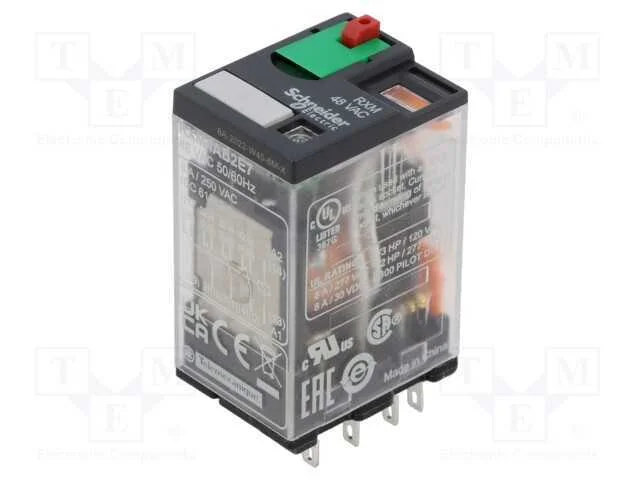 Relé: eletromagnético, 4PDT, Icontactos max: 6A, .