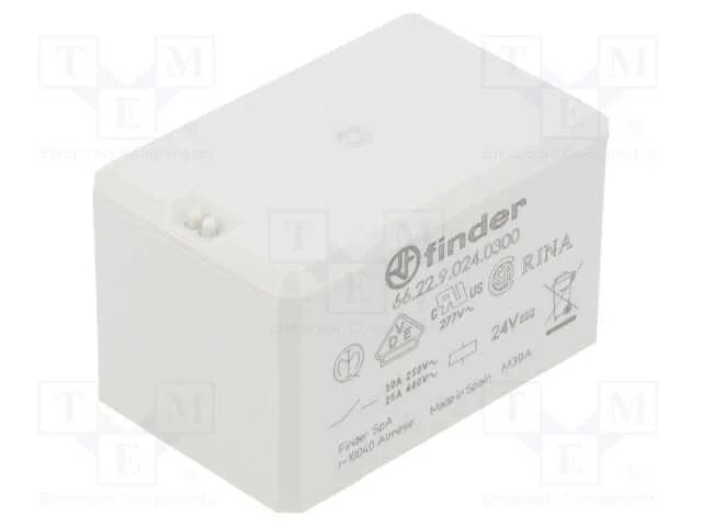 Relé: Eletromagnético, Dpst-No, Ubobina : 24vdc, Série: 66.22, Pcb
