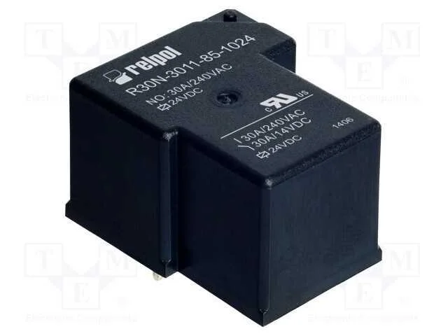 Relé: Eletromagnético, Spdt, Ubobina : 24vdc, 30a, Série: R30n, Pcb