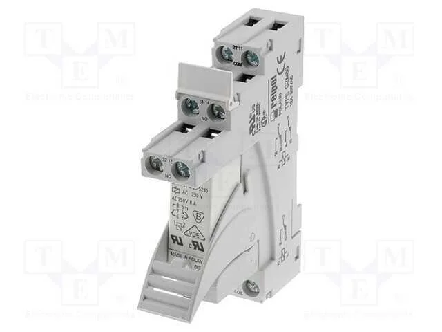Rel&eacute;: de Interface, Dpdt, Ubobina: 230vac, 8a, 8a/230vac, 8a/24vdc