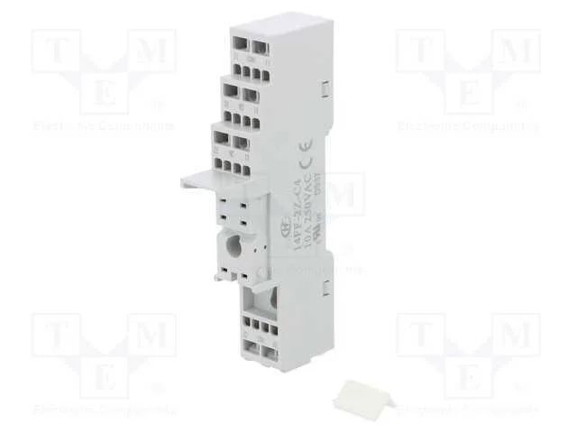 Base, PIN: 8, 10A, 250VAC, para trilho DIN, braça.