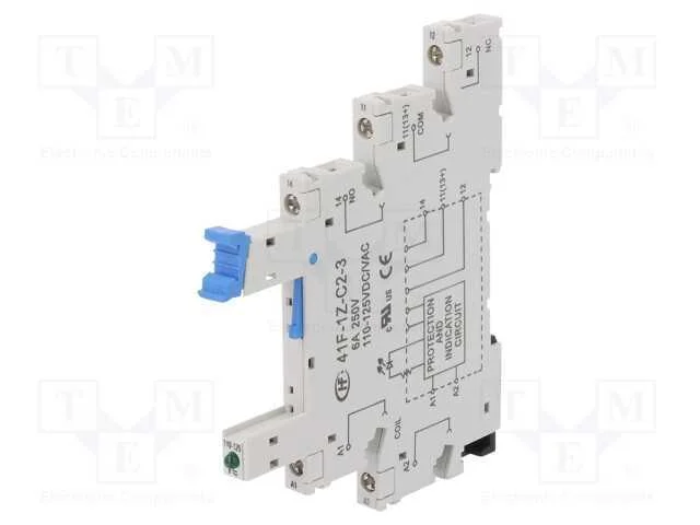 Base, PIN: 5, 6A, 250VAC, para trilho DIN, termin.