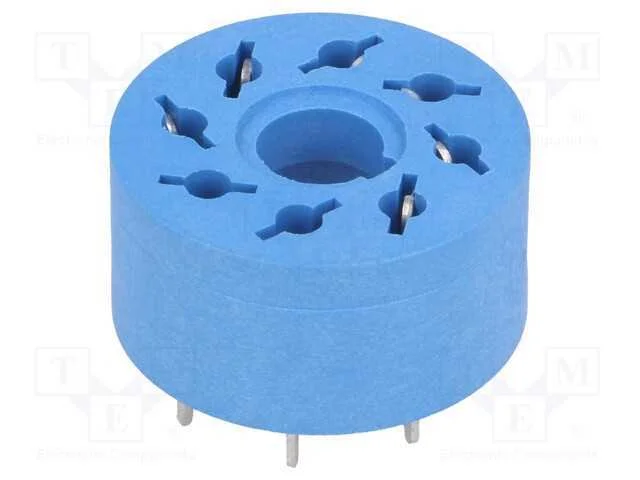 Base, PIN: 8, 10A, 250VAC, PCB, para impressos, S.