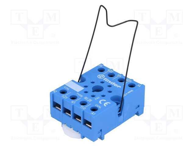 Base, PIN: 8, 10A, 250VAC, 88.12, para trilho DIN.