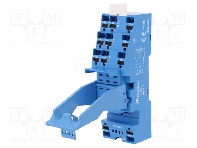 Base, PIN: 11, 10A, 250VAC, para trilho DIN, braç.