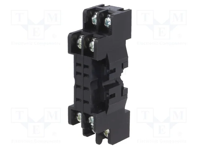 Base, PIN: 8, 7A, 250VAC, no painel,para trilho D.