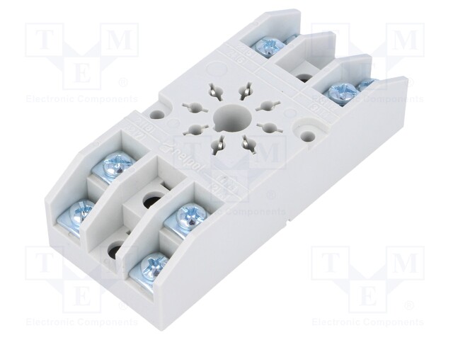 Base, PIN: 8, 10A, 250VAC, no painel, terminais d.