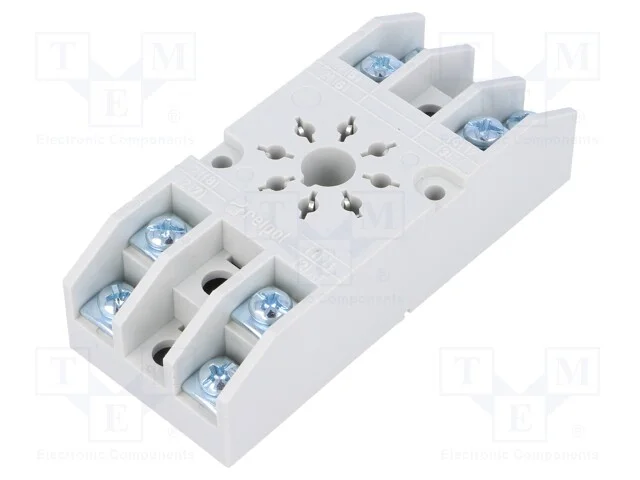 Base, PIN: 8, 10A, 250VAC, no painel, terminais d.