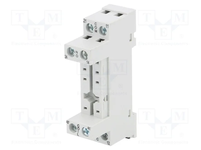 Base, PIN: 8, 10A, 250VAC, no painel,para trilho .
