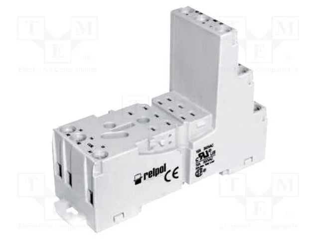 Base, PIN: 11, 10A, 300VAC, no painel,para trilho.