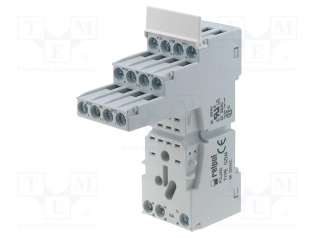 Base, PIN: 14, 6A, 300VAC, T-R4, no painel,para t.