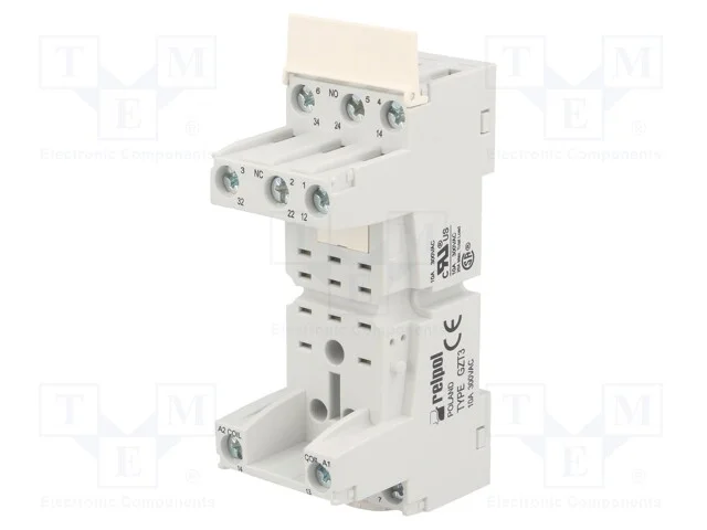 Base, PIN: 11, 10A, 300VAC, no painel,para trilho.
