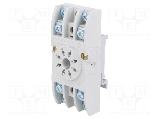 Base, PIN: 8, 10A, 250VAC, para trilho DIN, termi.