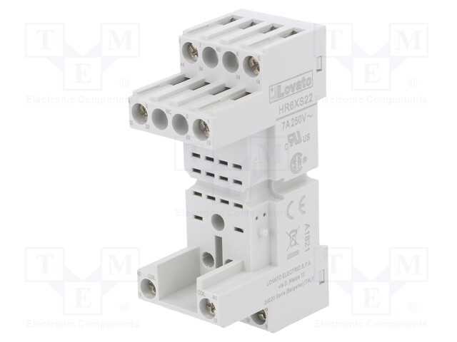 Base, PIN: 5, 10A, 250VAC, para trilho DIN, Série.