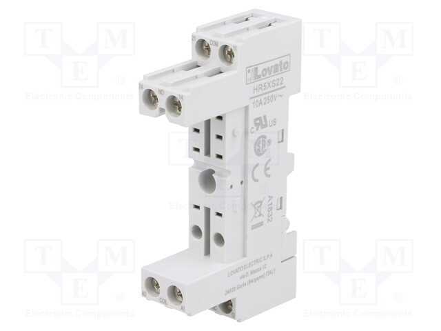 Base, PIN: 8, 10A, 250VAC, para trilho DIN, Série.