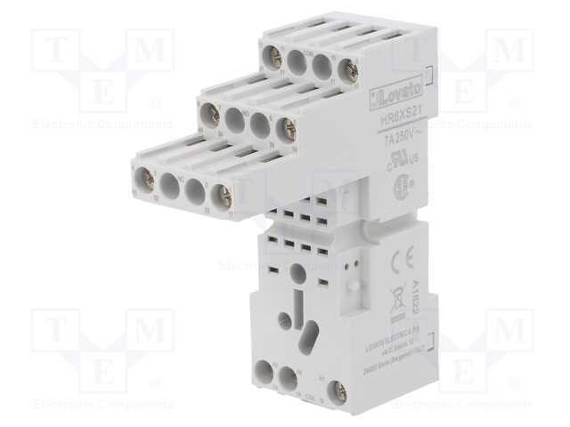 Base, PIN: 8, 10A, 250VAC, para trilho DIN, Série.