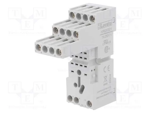 Base, PIN: 8, 10A, 250VAC, para trilho DIN, Série.