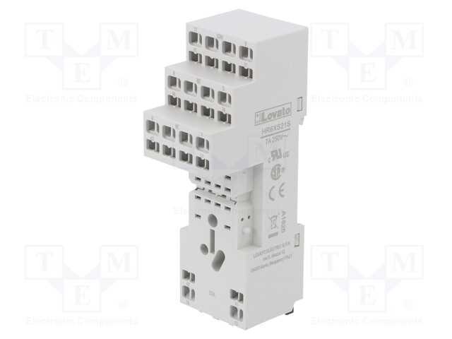 Base, PIN: 8, 10A, 250VAC, para trilho DIN, Série.