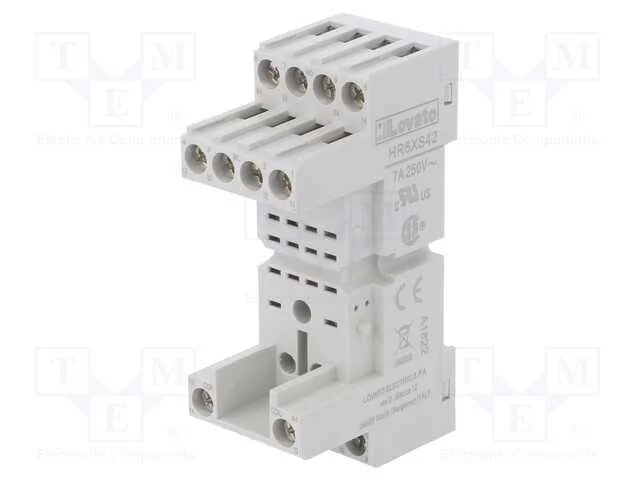 Base, PIN: 14, 10A, 250VAC, para trilho DIN, Séri.