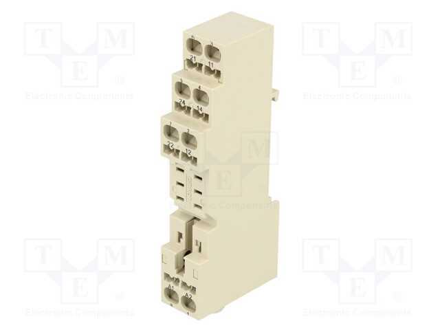 Base, 5A, 250VAC, G2R-2-S, para trilho DIN, Série.