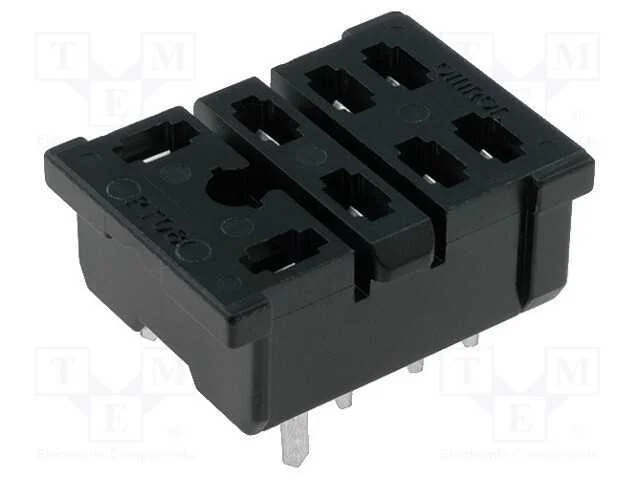 Base, PIN: 8, 15A, 250VAC, H: 12mm, W: 22mm, PCB,.