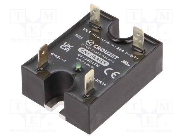 Relé: semicondutores, Ucoma: 4÷30VDC, 25A, 24÷280.
