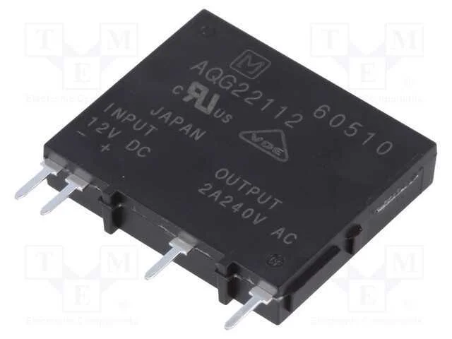 Relé: Semicondutores, Ucoma: 9,6÷14,4vdc, 2a, 75÷264vac, Pcb,Tht